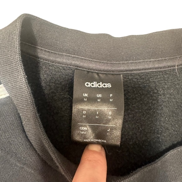 Adidas Unisex Black Crewneck Sweatshirt - Size Medium - Picture 5 of 6